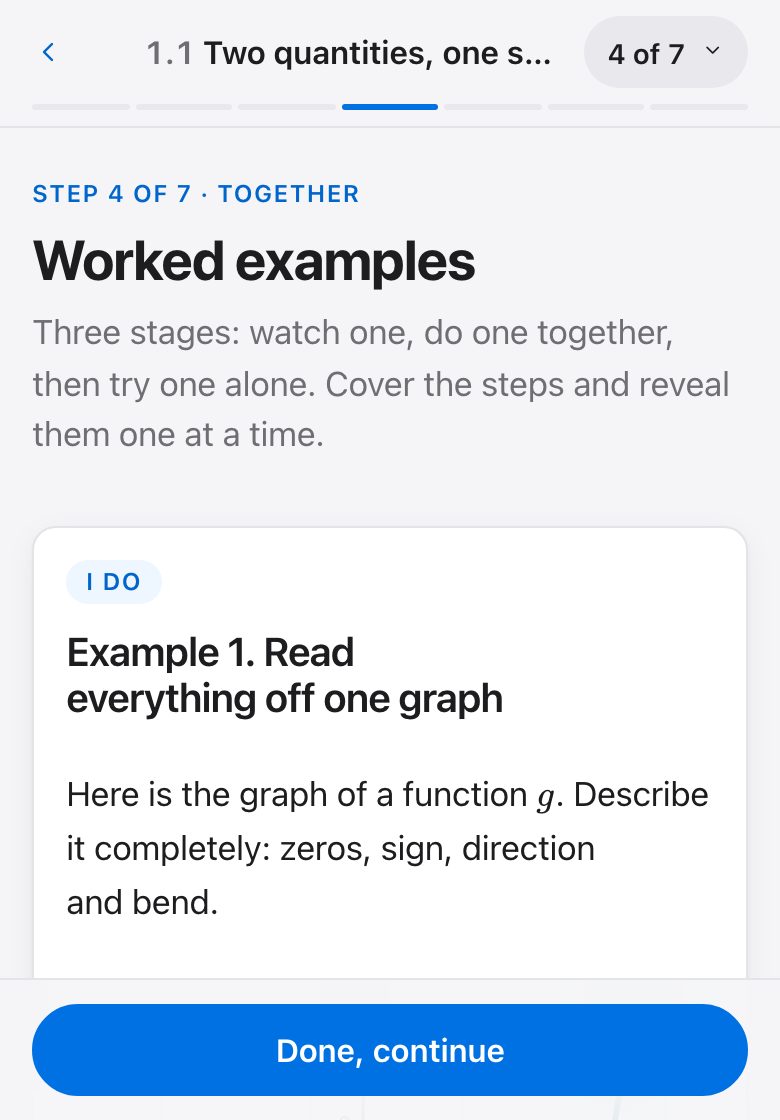 Step 4, Worked examples, as it looks in a lesson